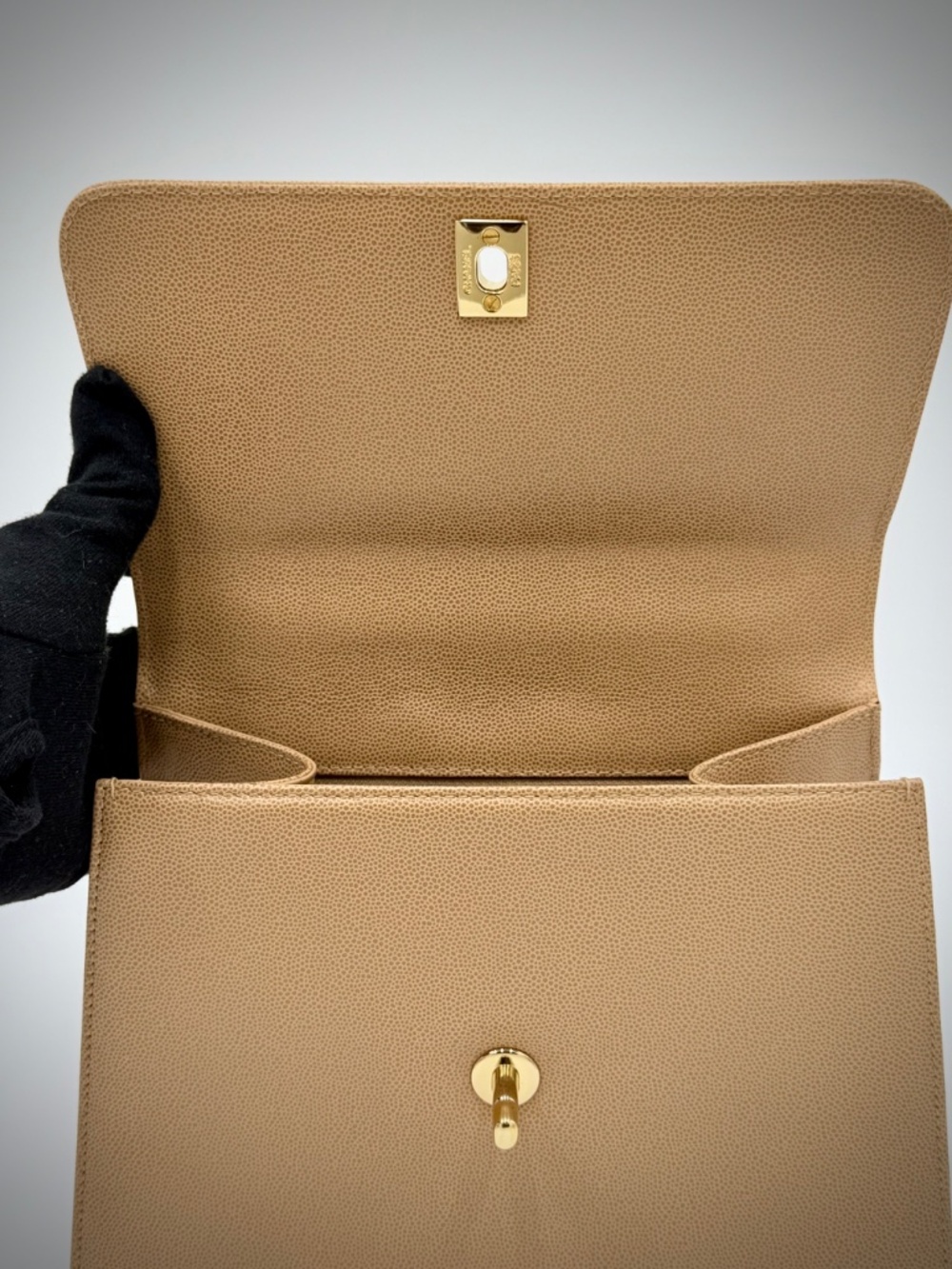 Chanel Vintage Matelassé Caviar Crossbody — Beige - Picture 13 of 16